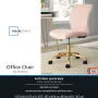 Mainstays Plush Velvet Office Chair, Lilac Bloom - Image 5
