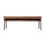 Boraam Rasmus Low Back Acacia Wood Dining Bench with Faux Leather Upholstery - Chestnut Wire - Image 5