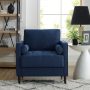 Lifestyle Solutions Lorelei Oversized Chair, Navy Blue Fabric - Image 6