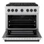 ZLINE - 36 in. Wide 6 Burner 5.2 cu. ft. Autograph Paramount Dual Fuel Freestanding Range with Black Accents - White - Image 2