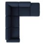Zoey 2-Piece Navy Blue Linen-Like Fabric 4-Seater L-Shaped Right Facing Chaise Sectional Sofa - Image 4