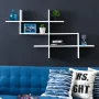 Hanover White MDF Wood Elongated Decorative Wall Shelf - Image 6