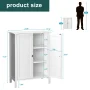 Ktaxon Bathroom Floor Cabinet Storage with 2 Doors and Adjustable Shelves, White Finish - Image 4