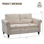 57 in Small Sofa Loveseat Upholstered Couch for Small Spaces 2 Seat Couches - Image 3