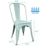 Lacoo Outdoor Dining Chair Bistro Stackable Metal Chairs Set of 4, Dream Blue - Image 4