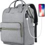 Laptop Backpack for Women Men, Travel Backpack Purse for 15.6 Inch Laptop with RFID Pocket USB Charging Port, College School Backpack Bookbag Water Resistant Carry on Bag for Office/Teacher/Work, Grey - Image 4
