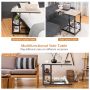 Natural Height Adjustable C-Shaped End Table with Lockable Wheels and Tiltable Table Top - Image 6