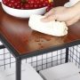 20 Inch Black Frame Side Table with Storage Basket End Table Red Mahogany - Image 3