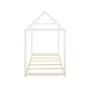 Gewnee Wood Twin Size Kids House Bed Frame,Montessori Floor Bed for Toddler,White - Image 5