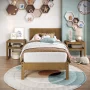 P'kolino Reeded Wood Twin Bed Frame with Headboard- Solid Wood, Natural Oak, for Kids, Teens - Image 3