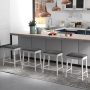 24 Inch Bar Stool Set of 2 with Padded Seat Cushions and Wood Legs - Image 4