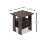 Dark Brown and Black Storage End Table - Sonoma Oak/Ivory - Image 3