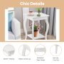 Set of 2 Side Table End Table Night Stand with Shelf - White - Image 5