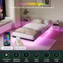 Lusimo Twin Size Floating Bed Frame with LED Lights and Mattress Slip Guard, Metal Platform Bed Frames Twin with Steel Slat Support, No Box Spring Needed, Black - Image 5