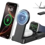ETEPEHI 3 in 1 Magnetic Charging Station - 2026 Foldable Wireless Charger Compatible for iPhone 17/16/15/14/13/12 Plus Pro Max, Portable Charger Dock for iWatch & AirPods - Image 1