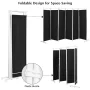 Costway 6-Panel Room Divider Folding Privacy Screen w/Steel Frame Decoration Black - Image 4