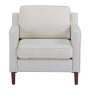 A&D Home Sedona Ivory White Faux Linen Modern Accent Chair, Upholstered Contemporary Lounge Armchair - Image 5