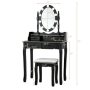 Makeup Dressing Table with Touch Switch Lighted Mirror and Cushioned Stool - Image 6