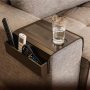 Sofa Tray Table with EVA Base and Couch Cup Holder. Remote Control and Cellphone Organizer Holder, Arm Rest Organizer, Arm Rest Table with Pockets. Fits Over Square Chair arms. (Dark Brown) - Image 3