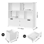 Homfa Kids Toy Storage Organizer, 5 Cubby Children Bookcase and Bookshelf with 4 Drawer on Wheels for Playroom, White - Image 2