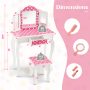 Princess Pretend Play Makeup Dressing Table with Cute Polka Dot Print - Image 4