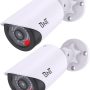 BNT Dummy Fake Camera, Surveillance Security CCTV Dome Camera, with One LED Light, Security Alarm Sticker Label (TC-W2), Security Camera Suitable for Indoor/Outdoor (2 Pack, White) - Image 1