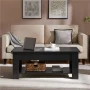 Alden Design Modern 47.5" Wood Lift Top Coffee Table with Lower Shelf for Livingroom, Black - Image 3