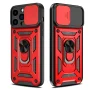 Elegant Choise for iPhone 14 Pro Case with Ring Stand Slide Camera Lens Protective Phone Cover, Red - Image 3