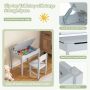 Wooden Kids Table and Chair Set with Storage and Paper Roll Holder - Image 6