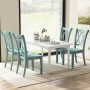 Set of 2 Wooden Dining Chairs Mid Century Farmhouse Retro Kitchen Chairs - Image 4
