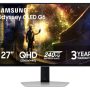 Samsung - 27" Odyssey OLED G6 (G61S) QHD 240Hz 0.03ms FreeSync Premium Pro and G-Sync Compatible Gaming Monitor with HDR - Silver Metal with Slim Design - Image 1