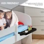 Modern Innovations Bedside Shelf for Bed, College Dorm Room, Bunk Bed Shelf for Top Bunk, Clip On Nightstand Tray with Cord and Cup Holder, Bunkbed Caddy for Table Storage (Black) - Image 6