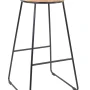 Mainstays 28"H Backless Stool Black Metal Base with Natural Wood Seat - Set of 4 - Image 6