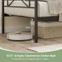 Twin Size Platform Bed with Heavy-duty Metal Slat Support - Black - Image 5