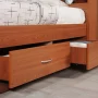 Hodedah Twin-Size Captain Bed with 3-Drawers and Headboard in Cherry - Image 6