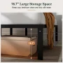 Amolife Heavy Duty King Size Metal Platform Bed Frame with 16.7'' Large Under Bed Storage Space, Black - Image 4