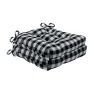 Achim Buffalo Check Polyester/Cotton Tufted Chair Seat Cushions - Black/White - Set of Two - Image 1