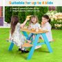 Children Outdoor Wooden Table with Bench Seats for Indoor and Outdoor Use - Image 5