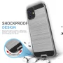TJS Phone Case Compatible for Apple iPhone 11 6.1", with [Tempered Glass Screen Protector] Dual Layer Brushed Finish Hard Inner Layer Armor Phone Cover (Grey) - Image 3