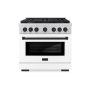 ZLINE - 36 in. Wide 6 Burner 5.2 cu. ft. Autograph Paramount Dual Fuel Freestanding Range with Black Accents - White - Image 1