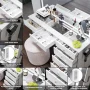 Brielle Makeup Vanity with Adjustable LED Mirror, Bluetooth Speakers, and Charging Station in White | Premium Boahaus Vanity - Image 2
