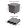Charcoal Gray Foldable Storage Cube Ottoman with Pockets (Set of 2) - Image 5