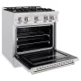 ZLINE - 30 in. Wide 4 Burner 4.2 cu. ft.  Classic Dual Fuel Freestanding Satin Steel Stainless Range with Convection Oven - Stainless Steel - Image 3