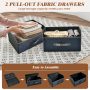 20 Inch Height Industrial Nightstand with 2 Pull-out Fabric Drawers - Image 2
