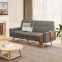 Nazeer 70.9" Futon Loveseat Sofa, Reclining Linen Sofa Bed - Image 3