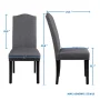 Alden Design 2pcs Tufted High Back Dining Chair, Gray - Image 3