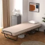 Portable Memory Foam Folding Bed with Mattress Rollaway Cot Beige Made in Italy - Image 2
