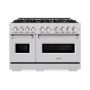ZLINE - 48 in. Wide 8 Burner Classic Double Oven Dual Fuel Freestanding Range with Gas Cooktop - Stainless Steel - Image 1