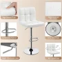 Yaheetech Bar Stool with Adjustable Height, White, Set of 2 - Image 3