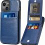 iPhone 13 Wallet Case with Credit Card Holder for Women Men PU Leather Wallet Case for iPhone 13 Case 6.1 inch (Blue) - Image 1